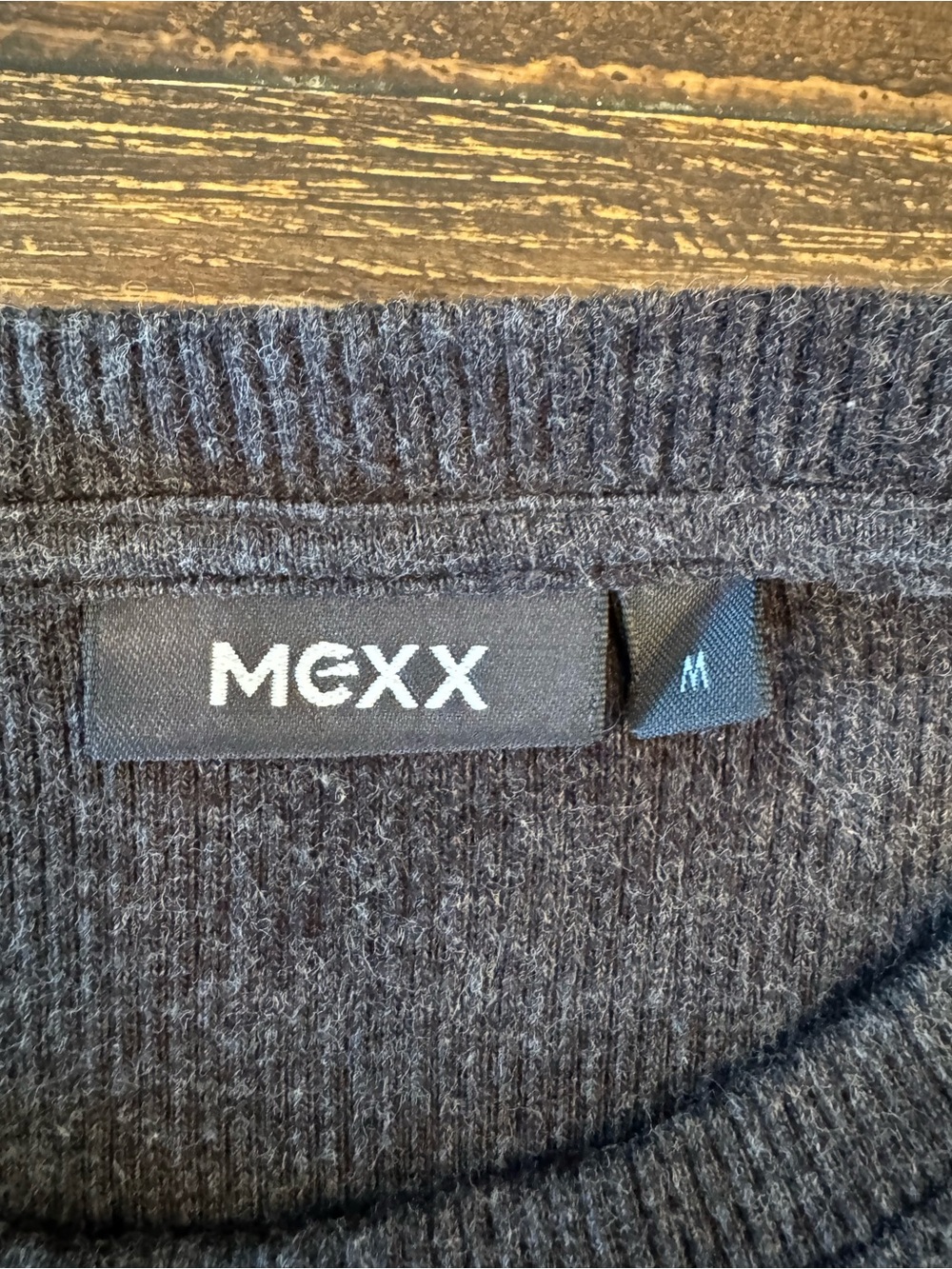 Mexx Men's Charcoal Ribbed Crewneck Sweater Vest